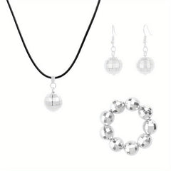 Leather Rope Earth Bead Pendant Necklace Set