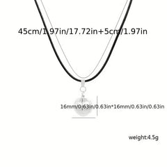 Leather Rope Earth Bead Pendant Necklace Set