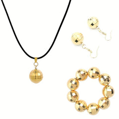 Leather Rope Earth Bead Pendant Necklace Set
