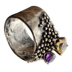 Vintage Amethyst Gemstone Woman Ring Wedding Jewelry