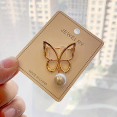 Heart Shaped Butterfly Plum Brooch