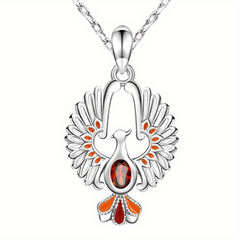 Delicate Sparkling Artificial Ruby Phoenix Pendant Jewelry Charm for Women