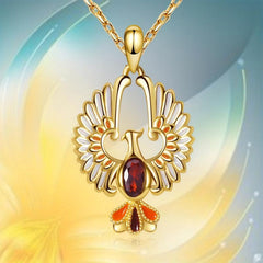 Delicate Sparkling Artificial Ruby Phoenix Pendant Jewelry Charm for Women