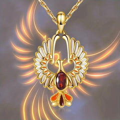Delicate Sparkling Artificial Ruby Phoenix Pendant Jewelry Charm for Women