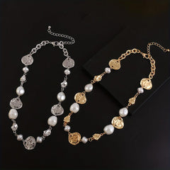Golden Irregular Metal Chain Choker Necklace