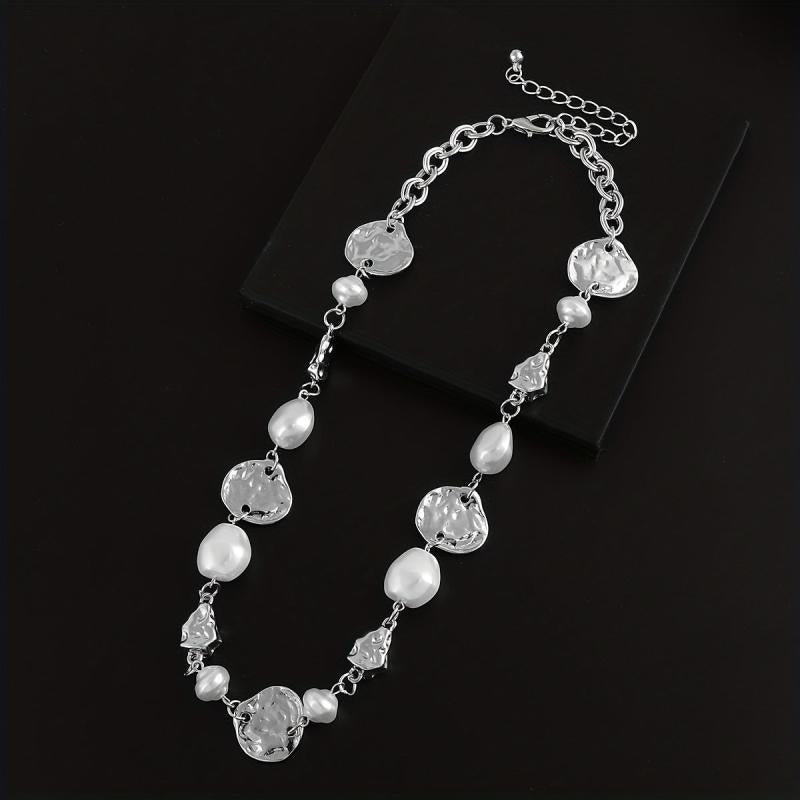 Golden Irregular Metal Chain Choker Necklace
