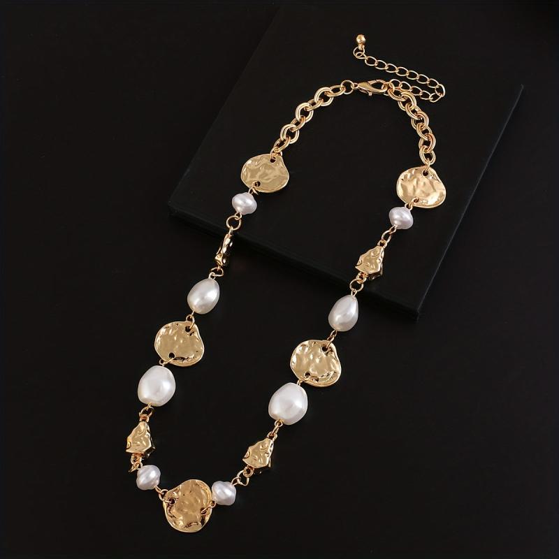 Golden Irregular Metal Chain Choker Necklace
