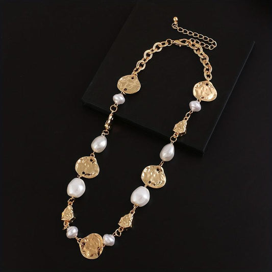 Golden Irregular Metal Chain Choker Necklace