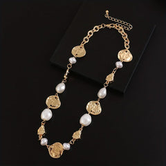 Golden Irregular Metal Chain Choker Necklace