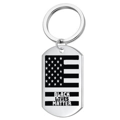 Stainless Steel I CAN'T BREATHE LIVES MATTER Necklace & Keychain Set