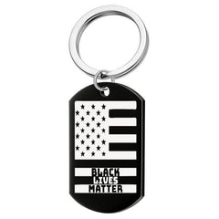 Stainless Steel I CAN'T BREATHE LIVES MATTER Necklace & Keychain Set