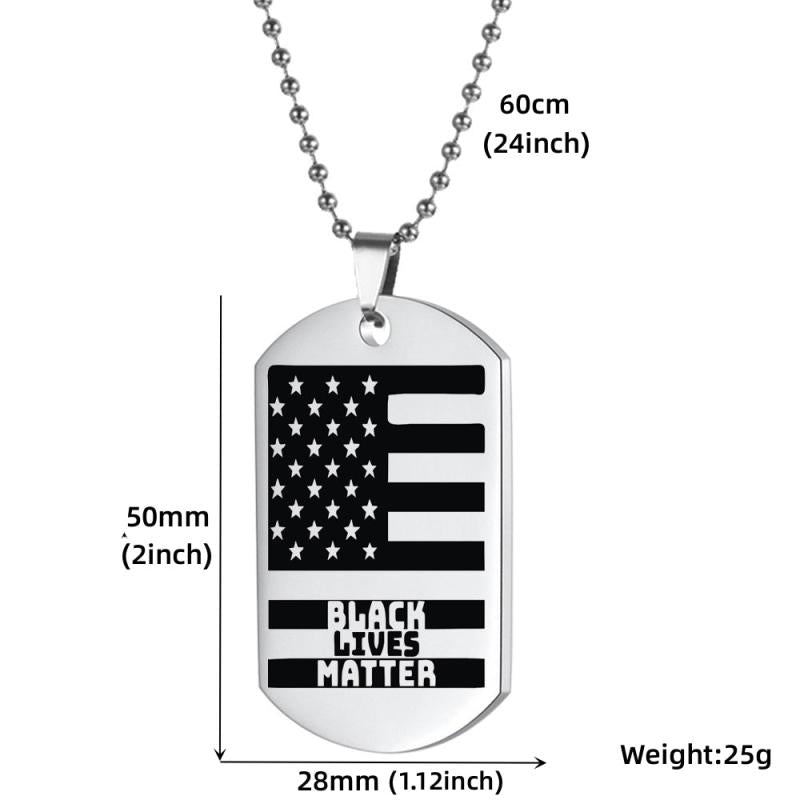 Stainless Steel I CAN'T BREATHE LIVES MATTER Necklace & Keychain Set