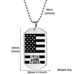 Stainless Steel I CAN'T BREATHE LIVES MATTER Necklace & Keychain Set