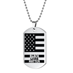 Stainless Steel I CAN'T BREATHE LIVES MATTER Necklace & Keychain Set