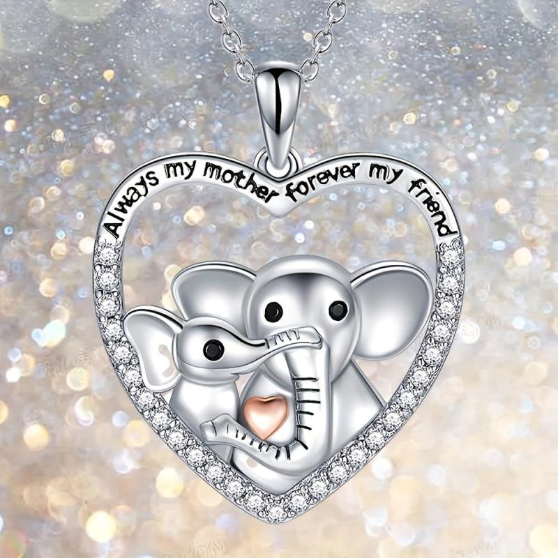 Elephant Heart Pendant Necklace Elephant Heart Pendant Women Jewelry Necklace