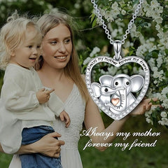 Elephant Heart Pendant Necklace Elephant Heart Pendant Women Jewelry Necklace