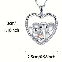 Elephant Heart Pendant Necklace Elephant Heart Pendant Women Jewelry Necklace