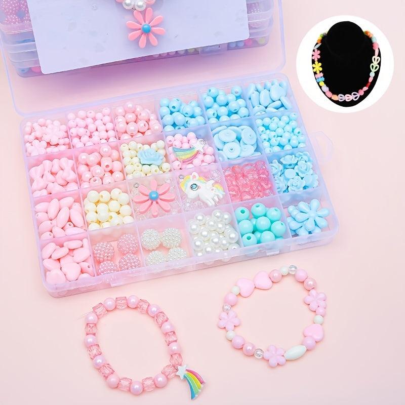 Kids Beaded Girls DIY Jewelry Educational Toy Bracelet Necklace Kit