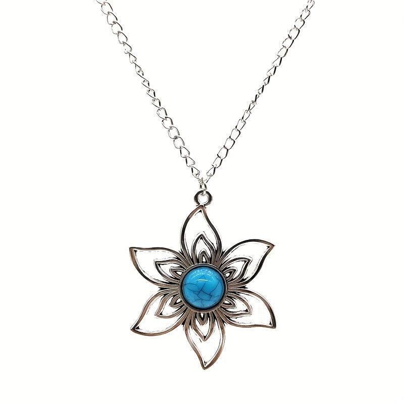 Boho Vintage Metal Flower Necklace - Elegant Touch
