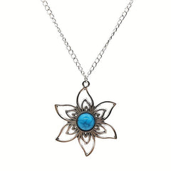 Boho Vintage Metal Flower Necklace - Elegant Touch