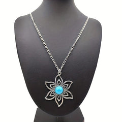 Boho Vintage Metal Flower Necklace - Elegant Touch