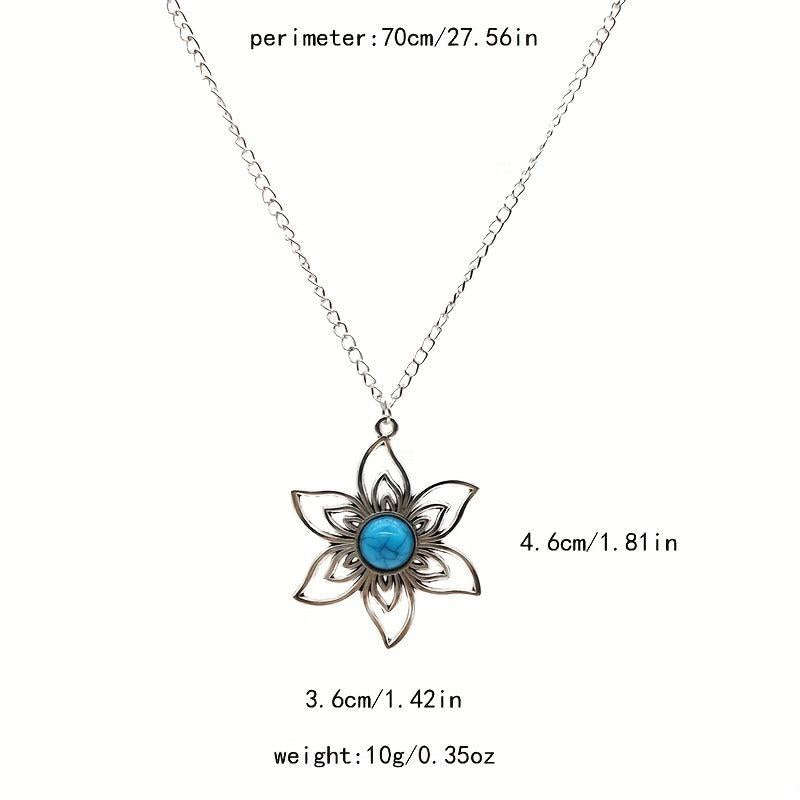 Boho Vintage Metal Flower Necklace - Elegant Touch