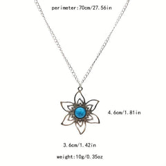 Boho Vintage Metal Flower Necklace - Elegant Touch