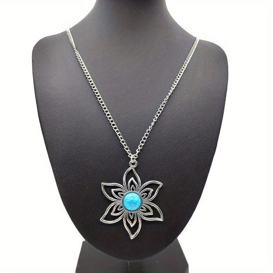 Boho Vintage Metal Flower Necklace - Elegant Touch