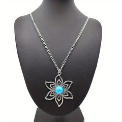Boho Vintage Metal Flower Necklace - Elegant Touch