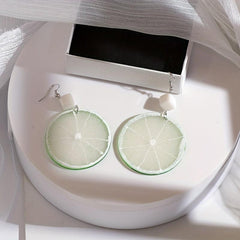 Fruit Resin Earrings Lemon Slice Creative Gift For Women