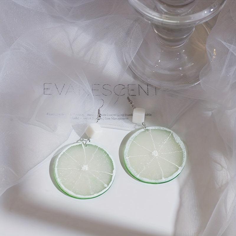 Fruit Resin Earrings Lemon Slice Creative Gift For Women