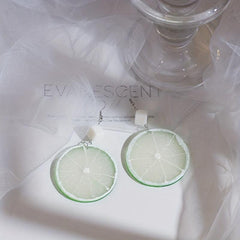 Fruit Resin Earrings Lemon Slice Creative Gift For Women