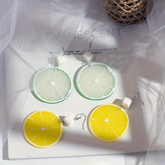 Fruit Resin Earrings Lemon Slice Creative Gift For Women