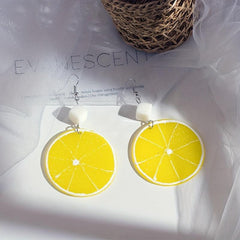 Fruit Resin Earrings Lemon Slice Creative Gift For Women