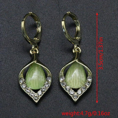 Opal Earrings Water Drop Shape Gems Earrings Jewelry