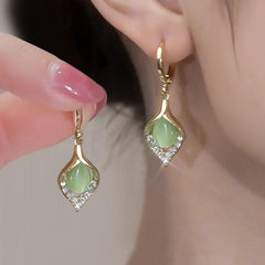 Opal Earrings Water Drop Shape Gems Earrings Jewelry