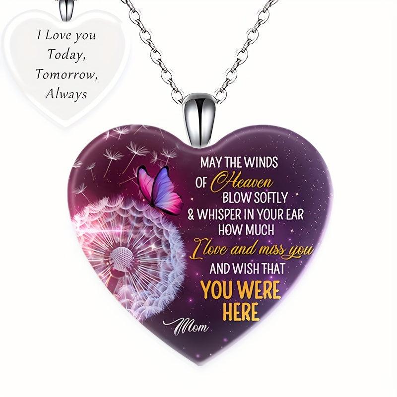 Love Crystal Pendant Necklace Dream Butterfly English Pendant Necklace Toy Gift