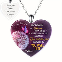 Love Crystal Pendant Necklace Dream Butterfly English Pendant Necklace Toy Gift