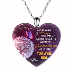 Love Crystal Pendant Necklace Dream Butterfly English Pendant Necklace Toy Gift