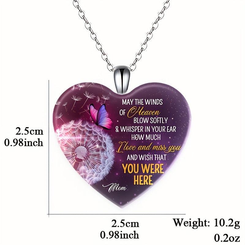 Love Crystal Pendant Necklace Dream Butterfly English Pendant Necklace Toy Gift