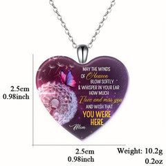 Love Crystal Pendant Necklace Dream Butterfly English Pendant Necklace Toy Gift