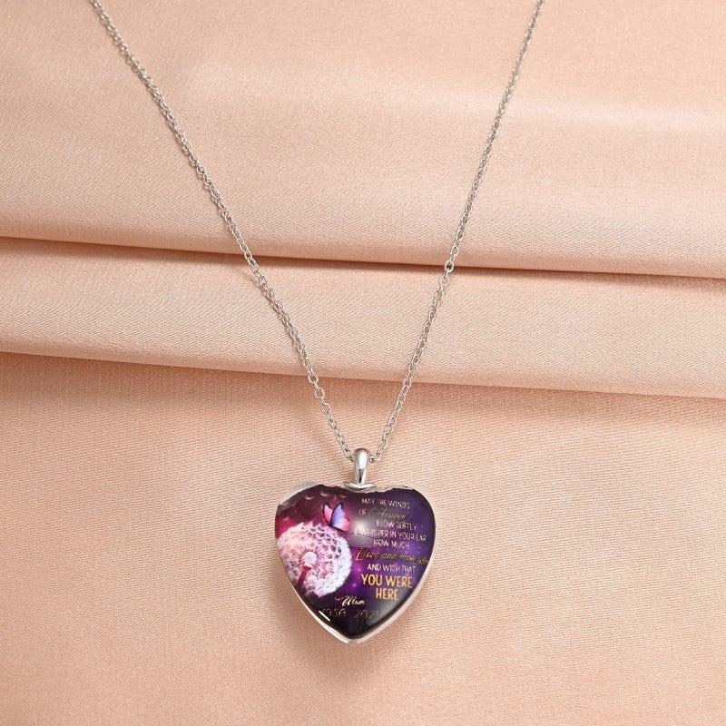Love Crystal Pendant Necklace Dream Butterfly English Pendant Necklace Toy Gift