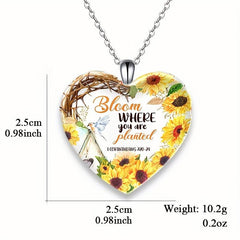 Crystal Sunflower Pendant Necklace English Birthday Gift