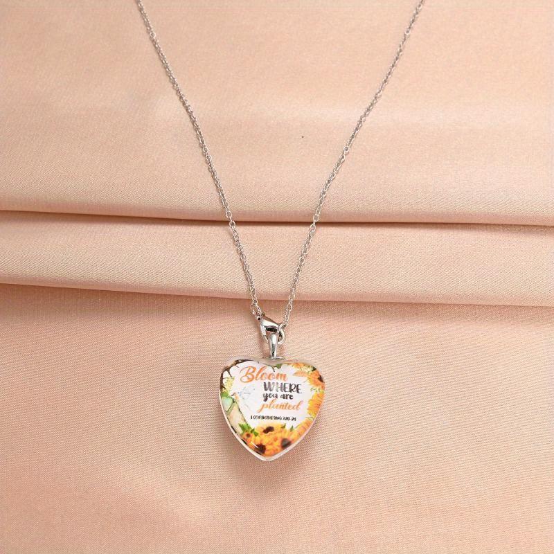Crystal Sunflower Pendant Necklace English Birthday Gift