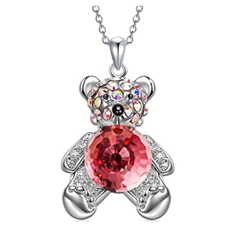 Crystal Bear Necklace Pendant Anniversary Gift