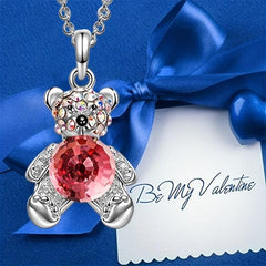 Crystal Bear Necklace Pendant Anniversary Gift