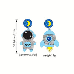 Acrylic Rocket Women's Earrings for Astronaut Star UFO