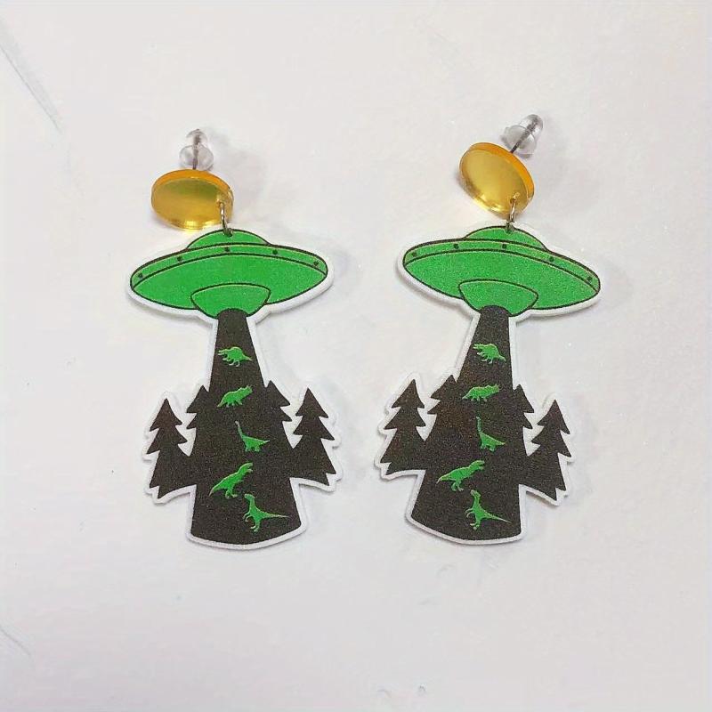 Acrylic Rocket Women's Earrings for Astronaut Star UFO