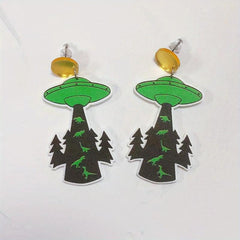 Acrylic Rocket Women's Earrings for Astronaut Star UFO