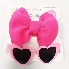Kids Sunglasses Strap & Headband Set Cotton Solid Bow Sunshade